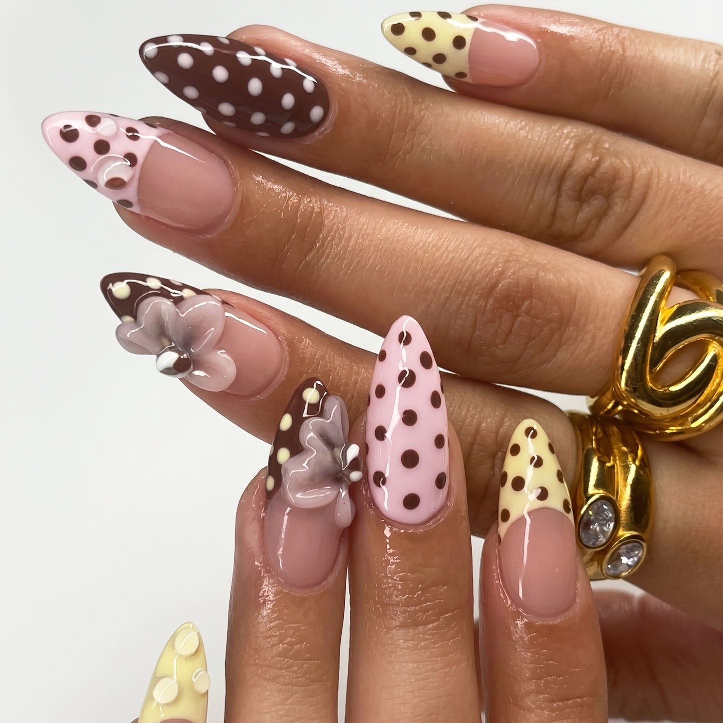 Chocolate Polka Dot Nails