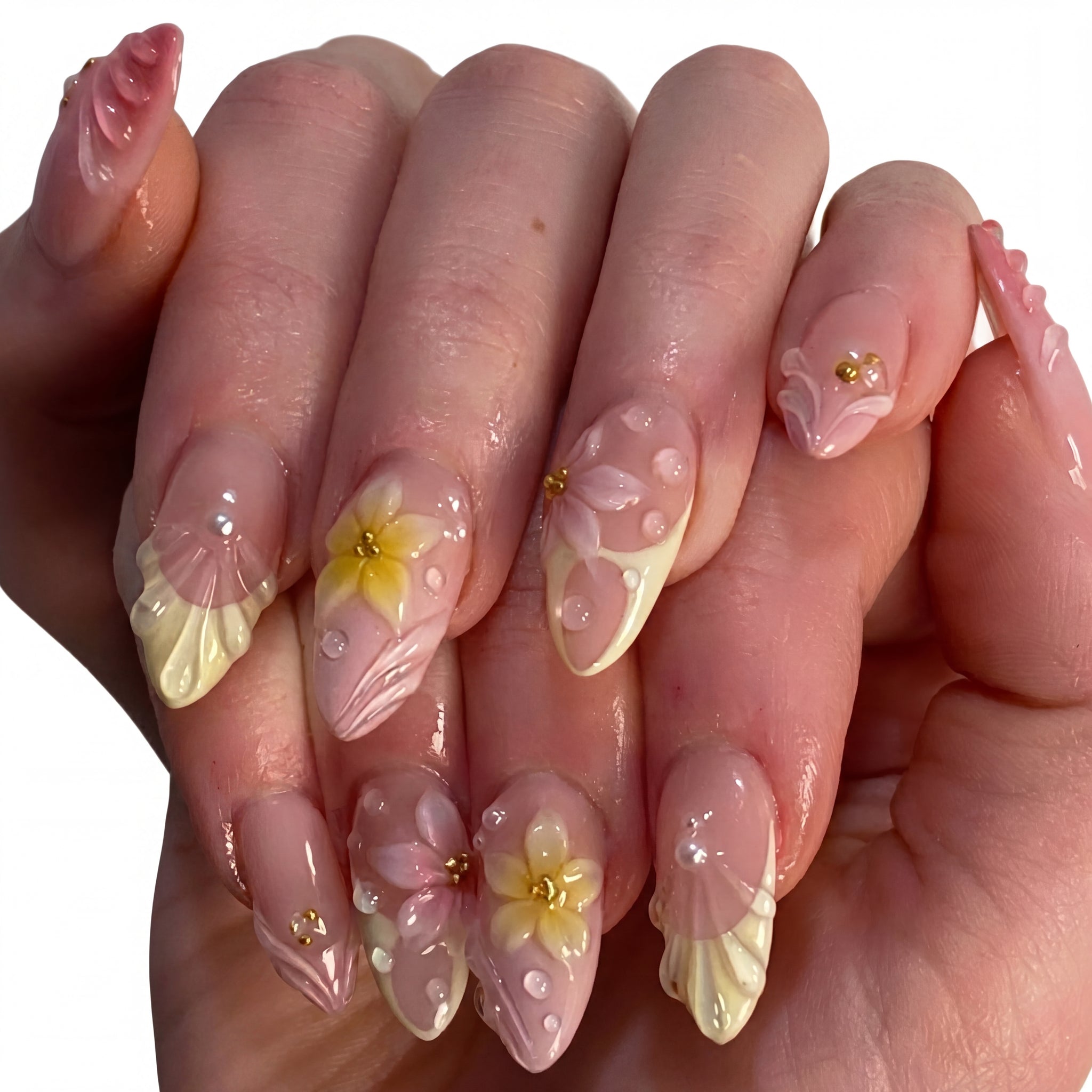Butter Bloom press-on nails on hand