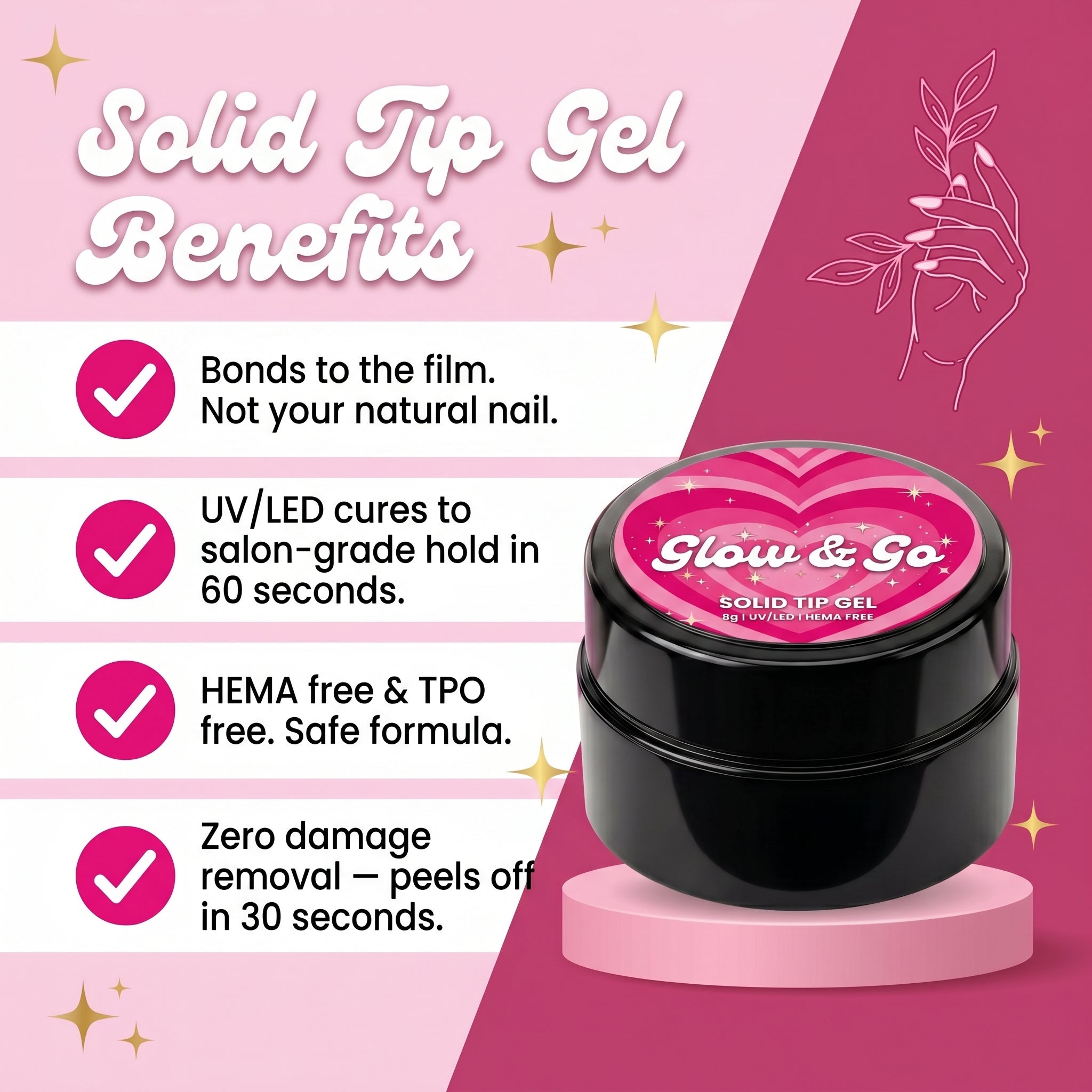 HEMA + TPO FREE Glow & Go Solid Tip Gel 5g