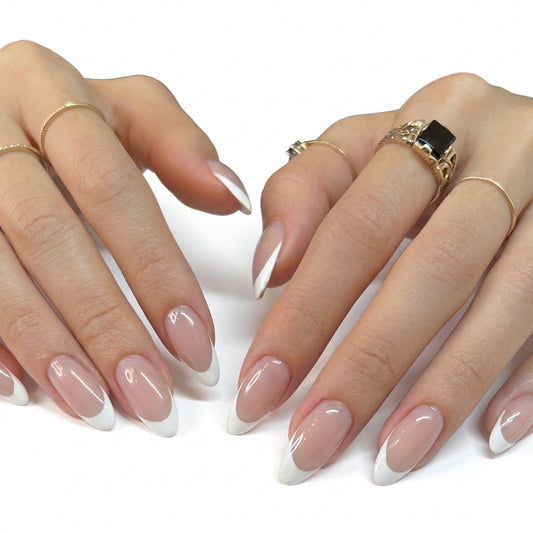 Timeless French — Classic White Tip Almond Press-On Nails