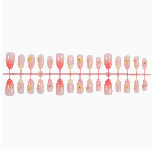 Butter Bloom — Pale Yellow Floral Press-On Nails