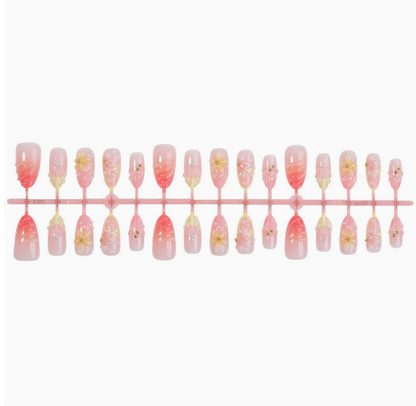 Butter Bloom — Pale Yellow Floral Press-On Nails