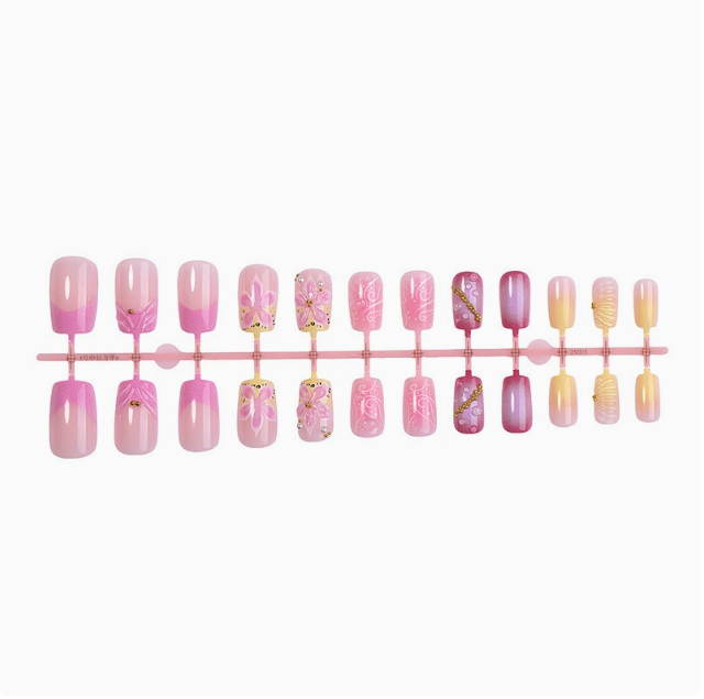 Sakura Shell press-on nails full set layout