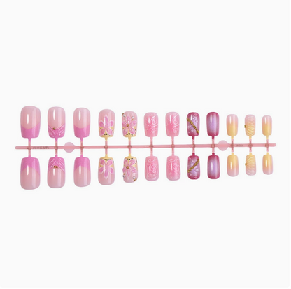 Sakura Shell press-on nails full set layout
