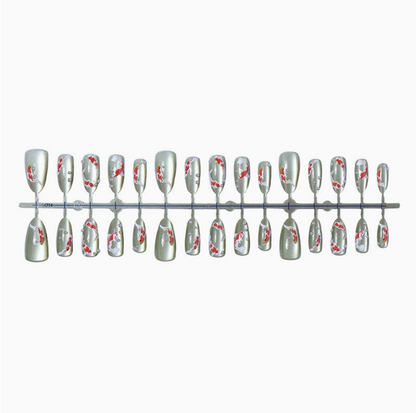 Sage Koi press-on nails full set layout