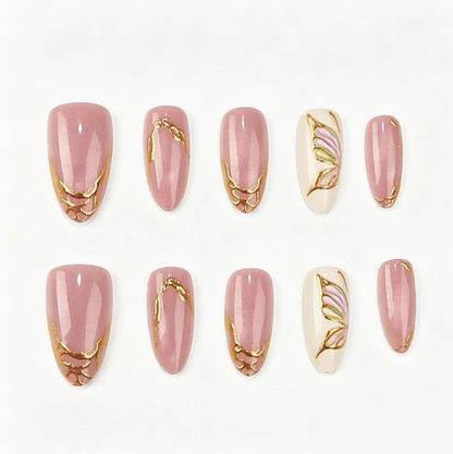 Chrome Butterfly press-on nails set