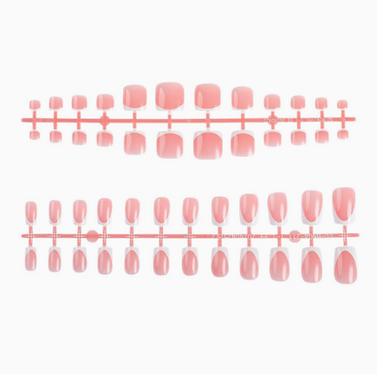 French Duo press-on nails full set layout