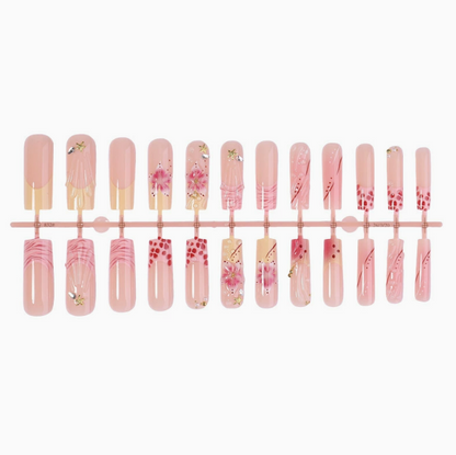 Golden Garden press-on nails full set layout