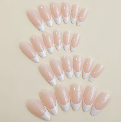 Classic White French press-on nails set