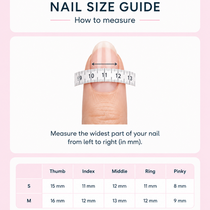 Nail Size Guide — how to measure your nails (S/M in mm)